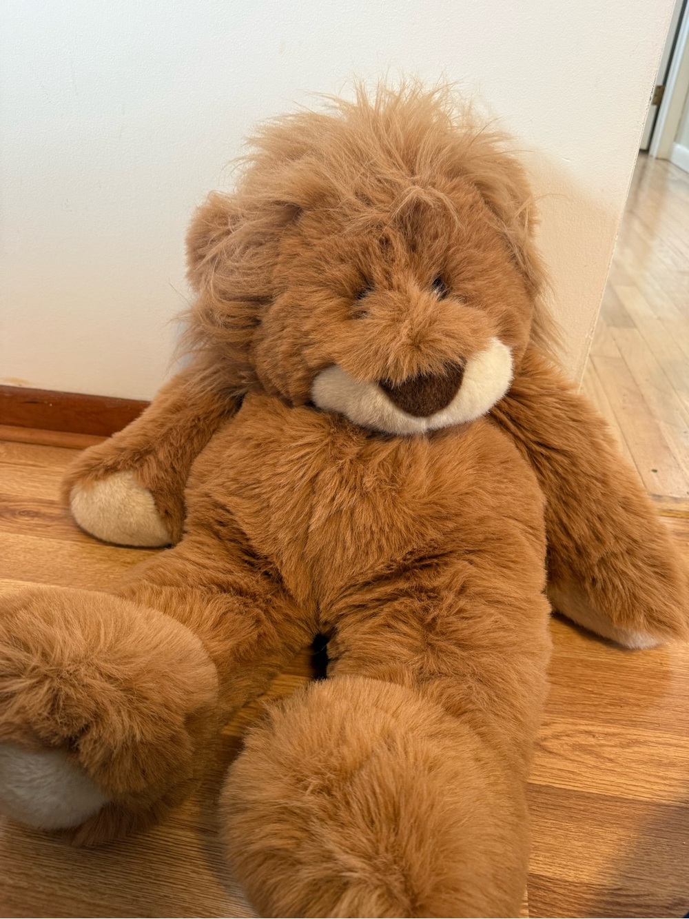 Commonwealth Large Floppy Lion Plush 28" 1993 Weighted Heavy Sitting Tan Brown
